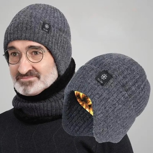 Mens winter knitted peaked cap - mens,