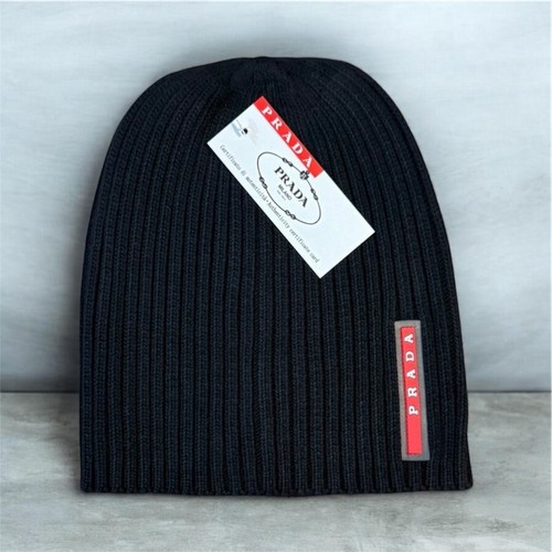 Prada knit logo beanie - logo, one