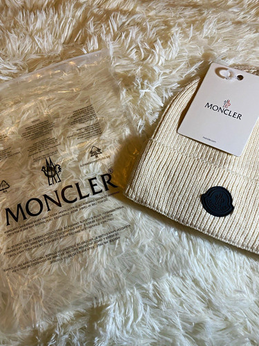 Moncler beige knit beanie one - moncler,