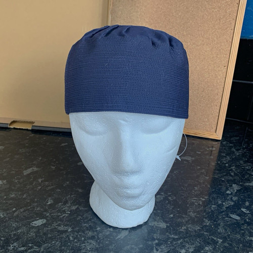 Blue cotton knit skull cap - cotton,