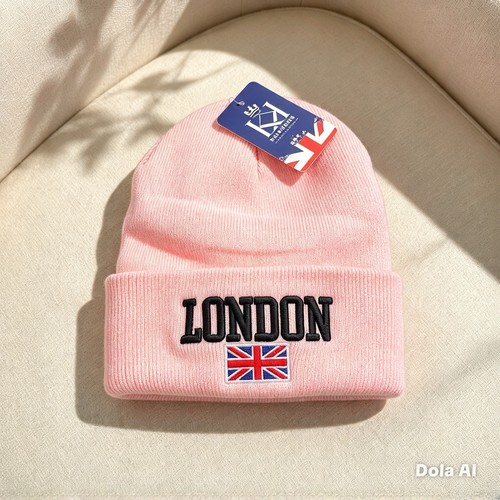 Pink acrylic knit - acrylic, hat