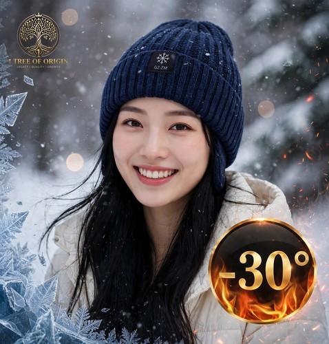 Mens winter knitted peaked cap - knitted,