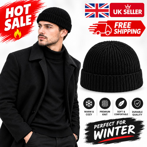 Black docker hat - black, fisherman