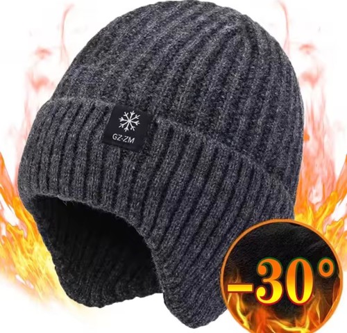 Mens winter knitted peaked cap - mens,